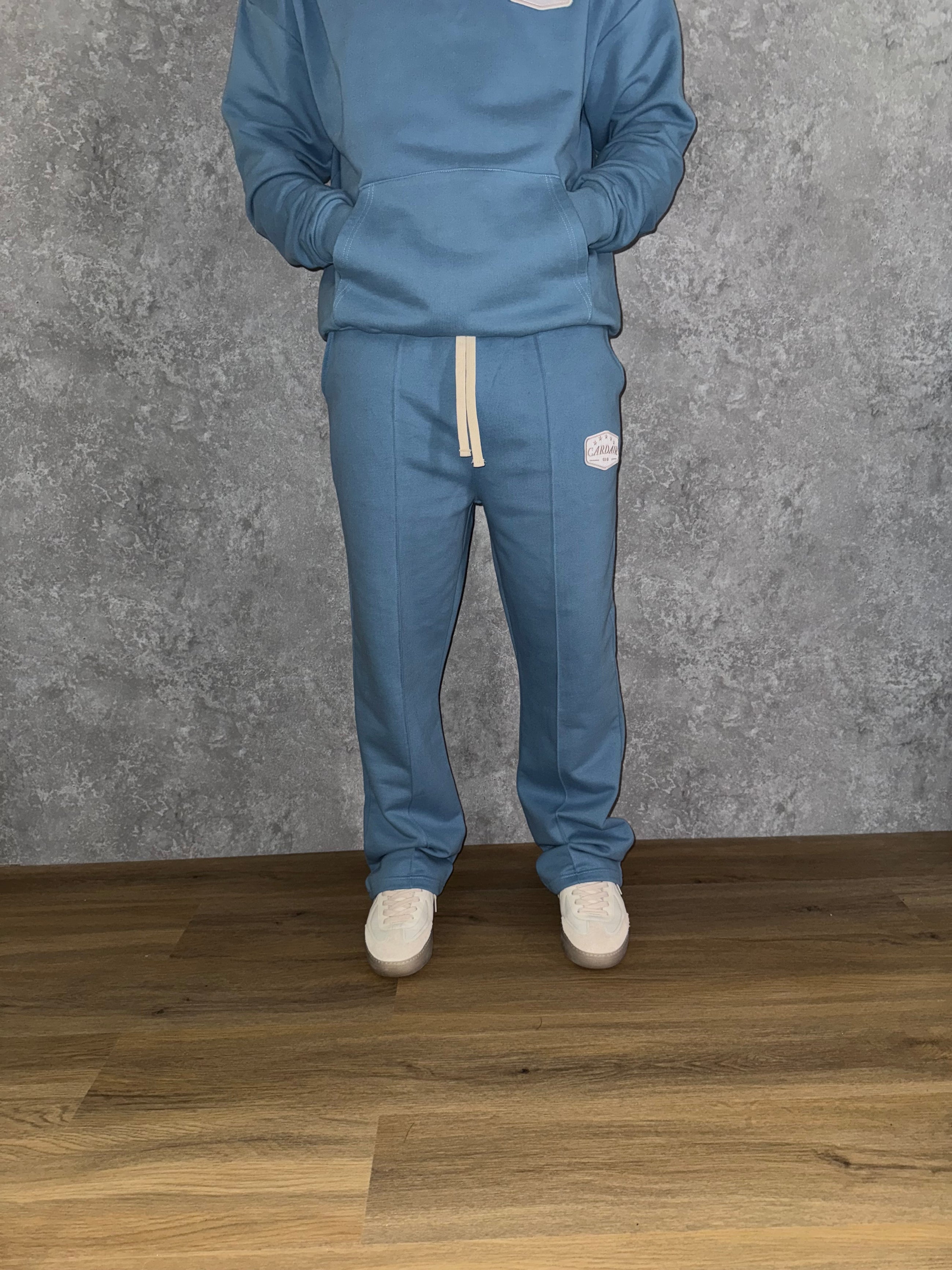 Embroidered Logo Patch Sweatpants - Sky Blue