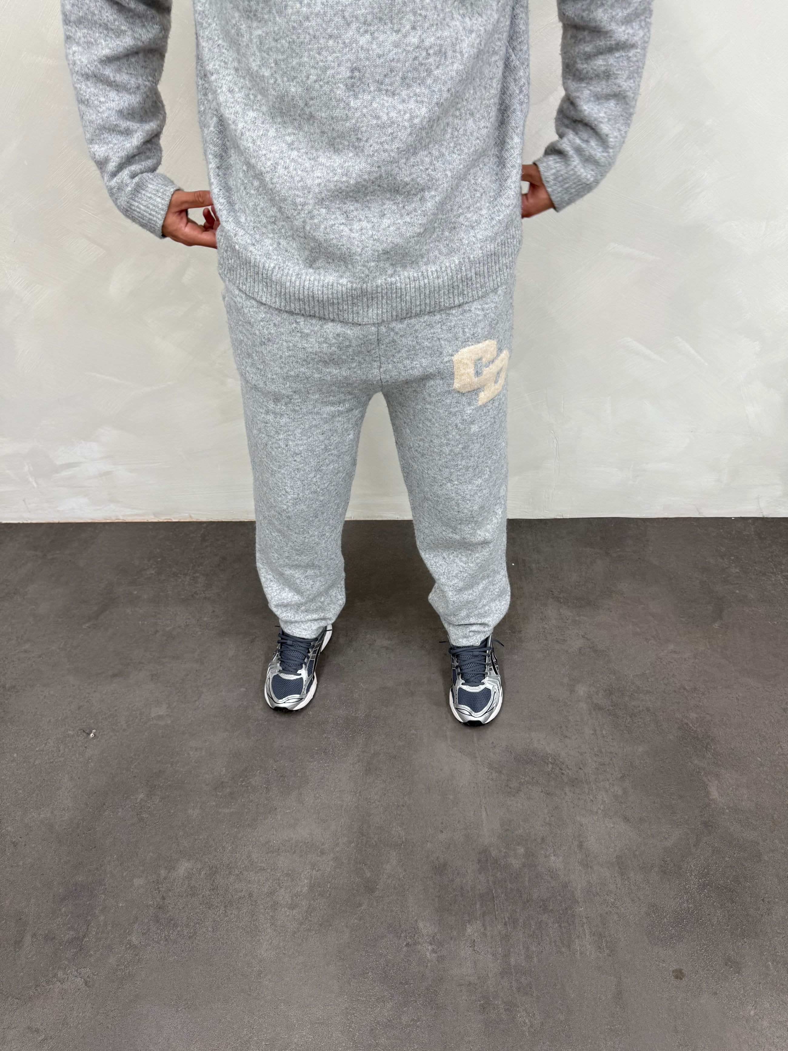 CD Logo Knit Joggers - Grey