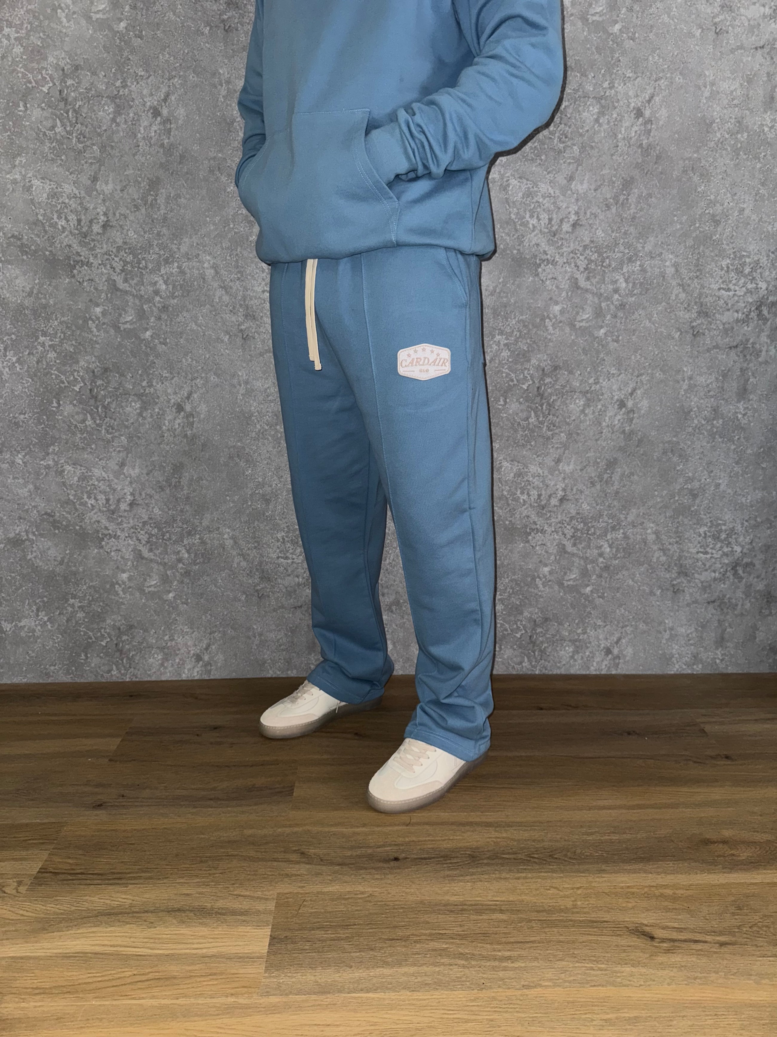 Embroidered Logo Patch Sweatpants - Sky Blue