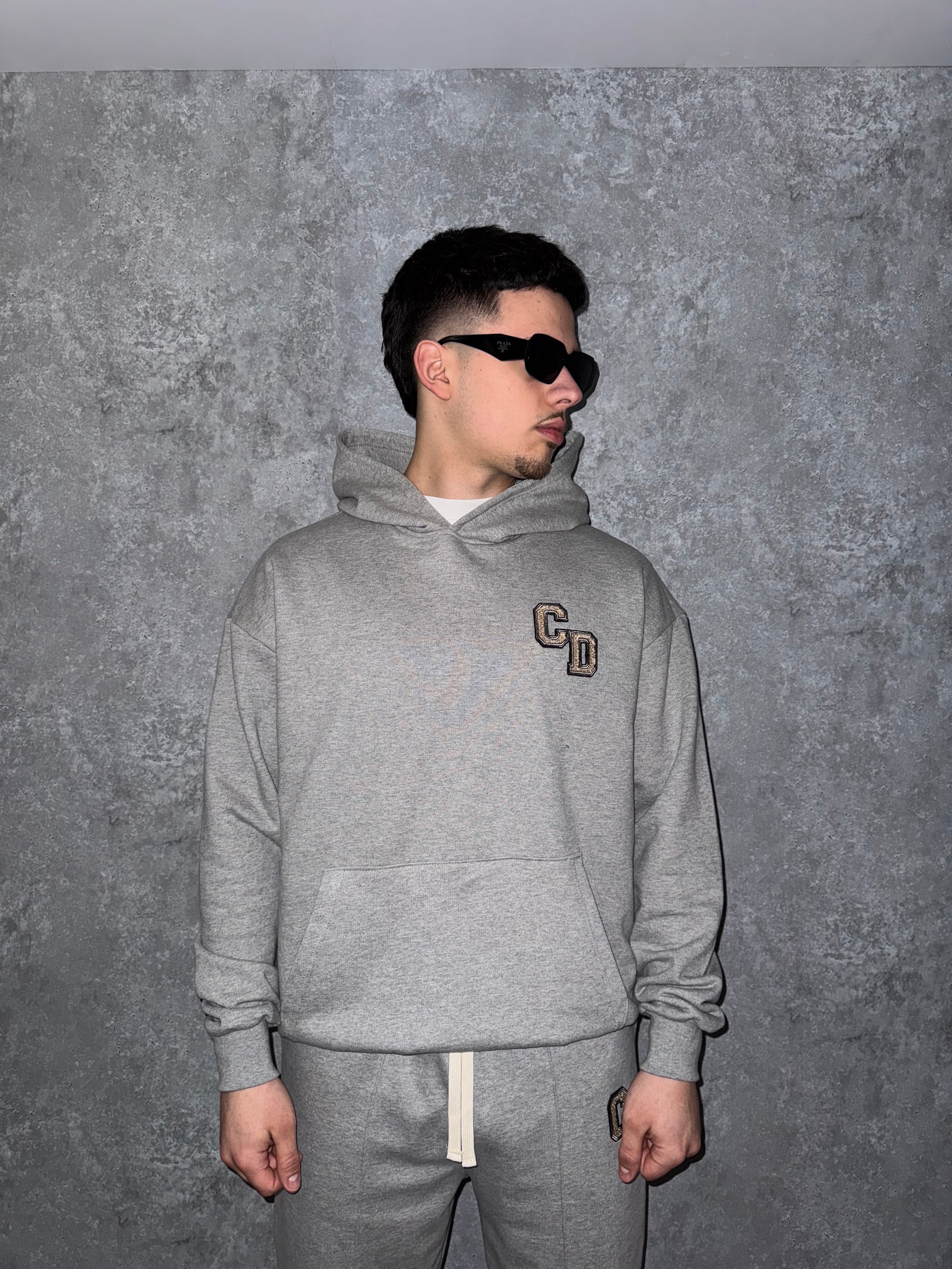 CD Logo Hoodie - Grey Marl