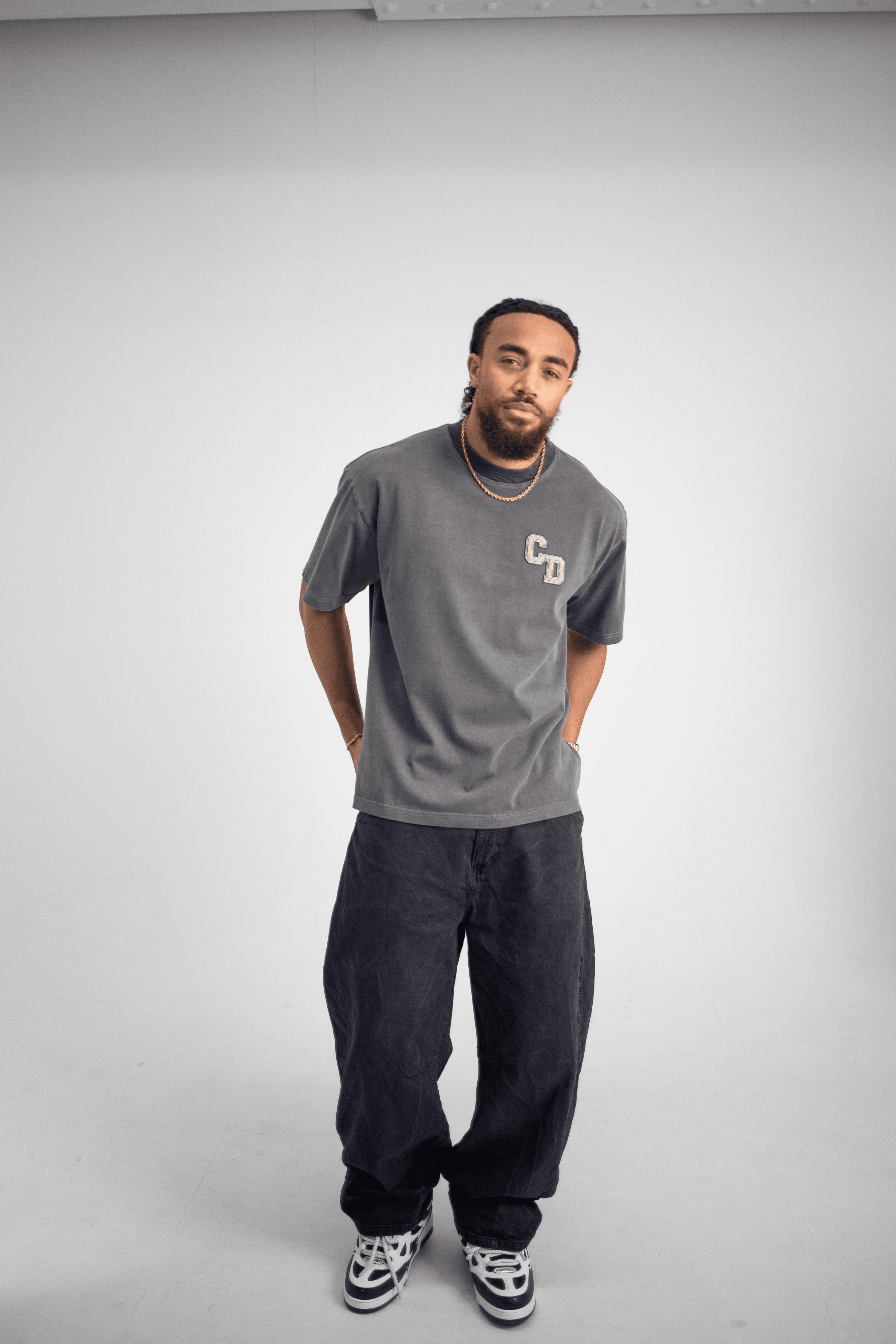 CD logo T shirt - Washed Charcoal