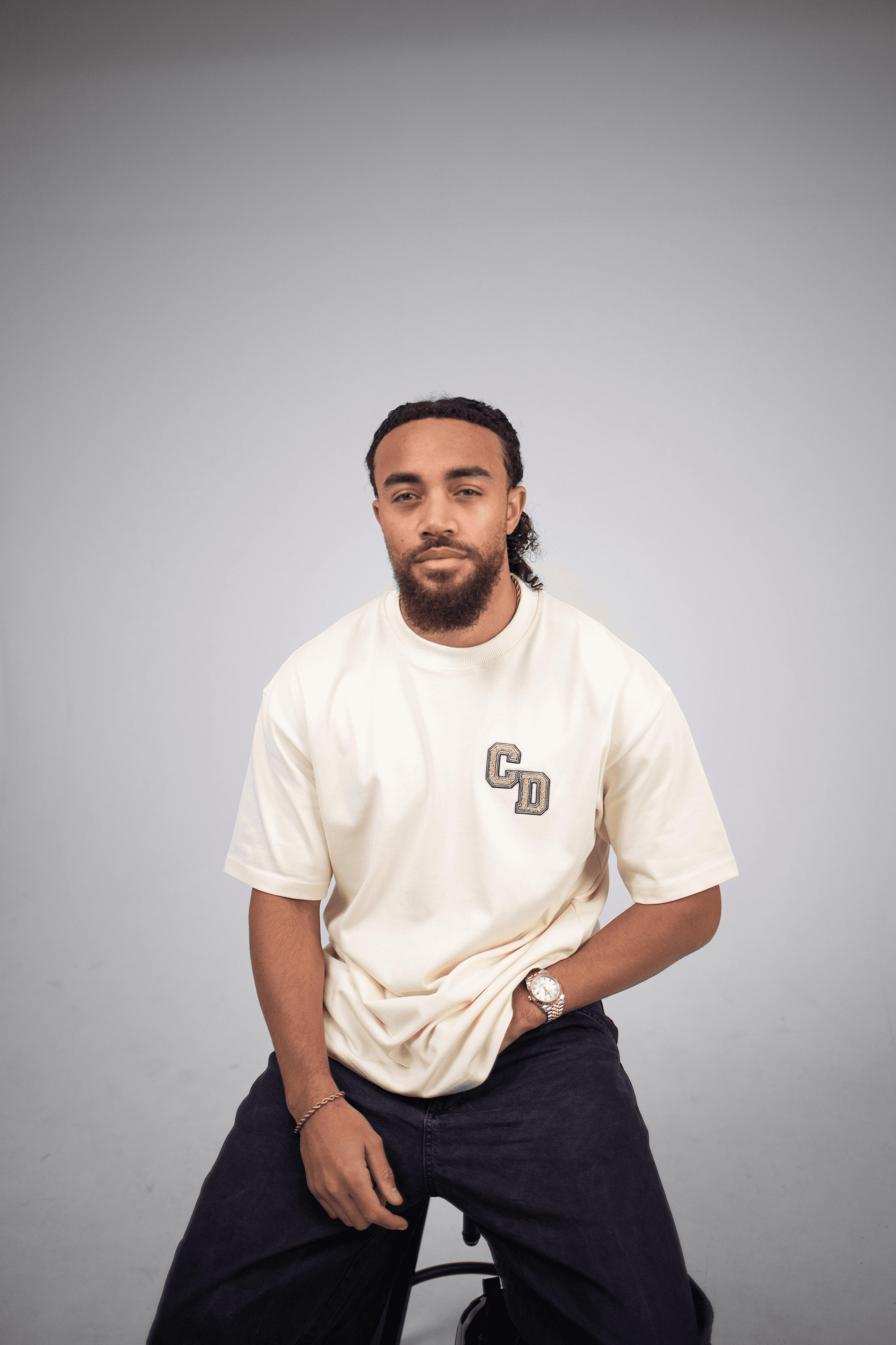 CD Logo T shirt - Ecru