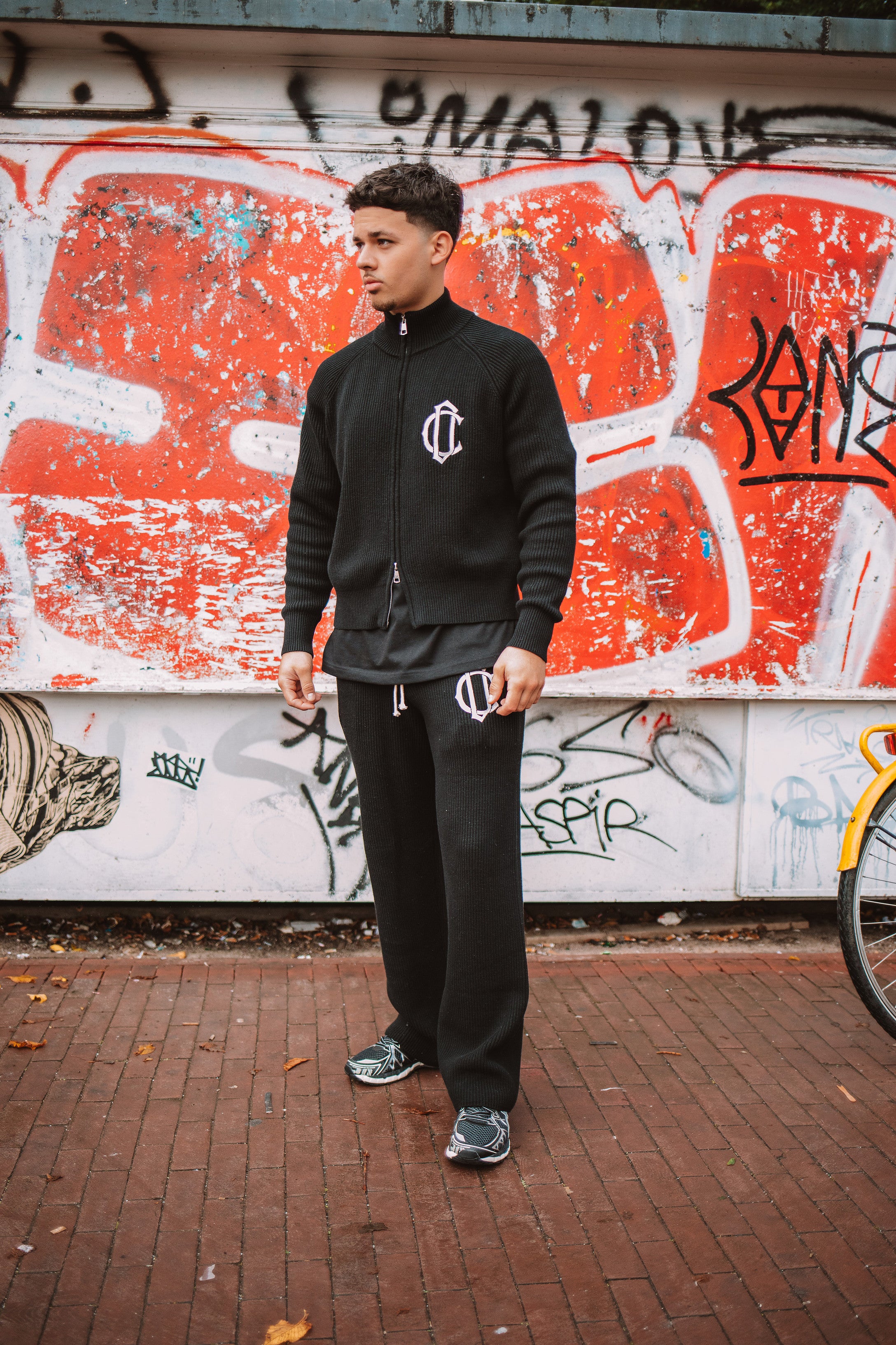 CD Emblem Knit Track Top - Black