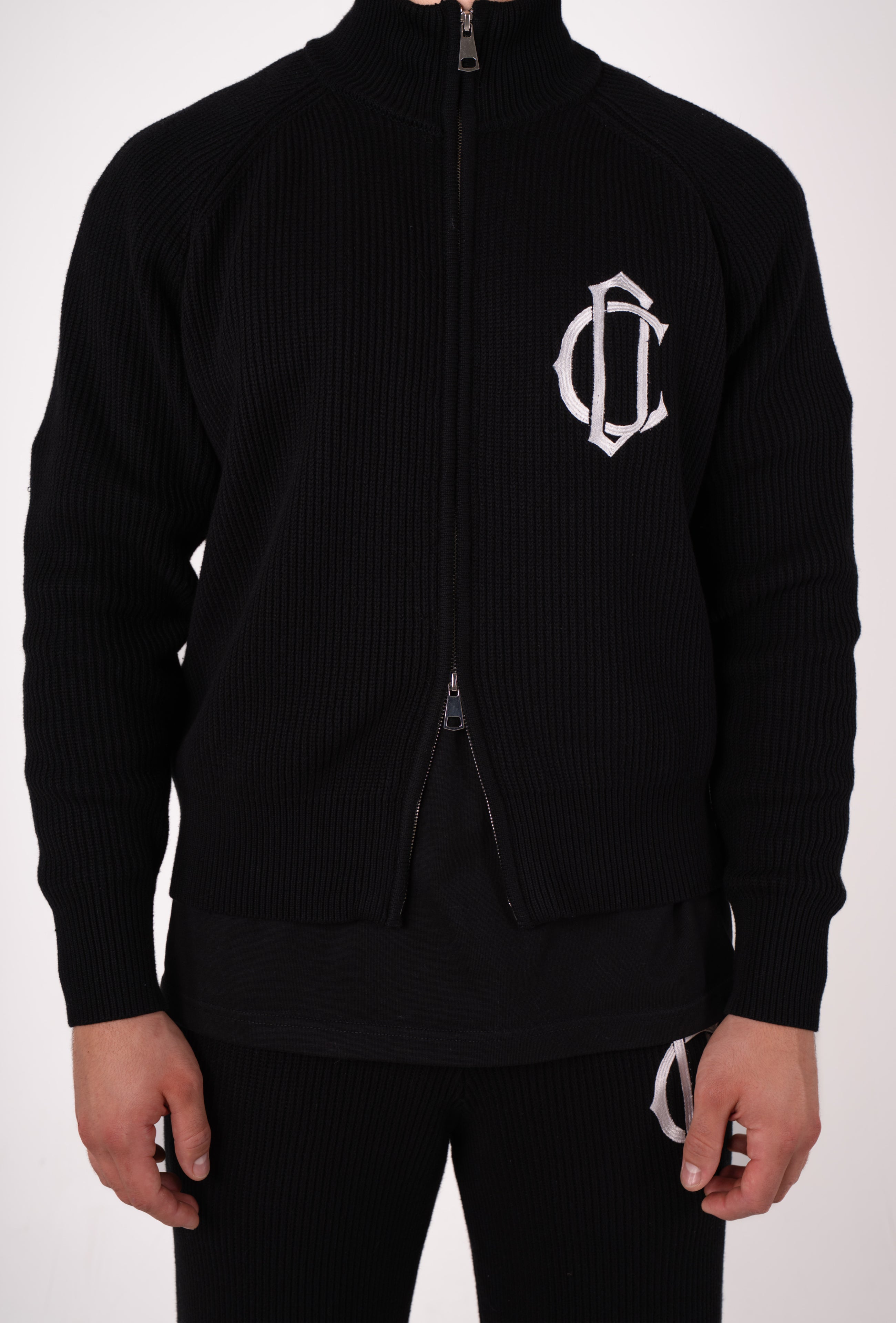 CD Emblem Knit Track Top - Black