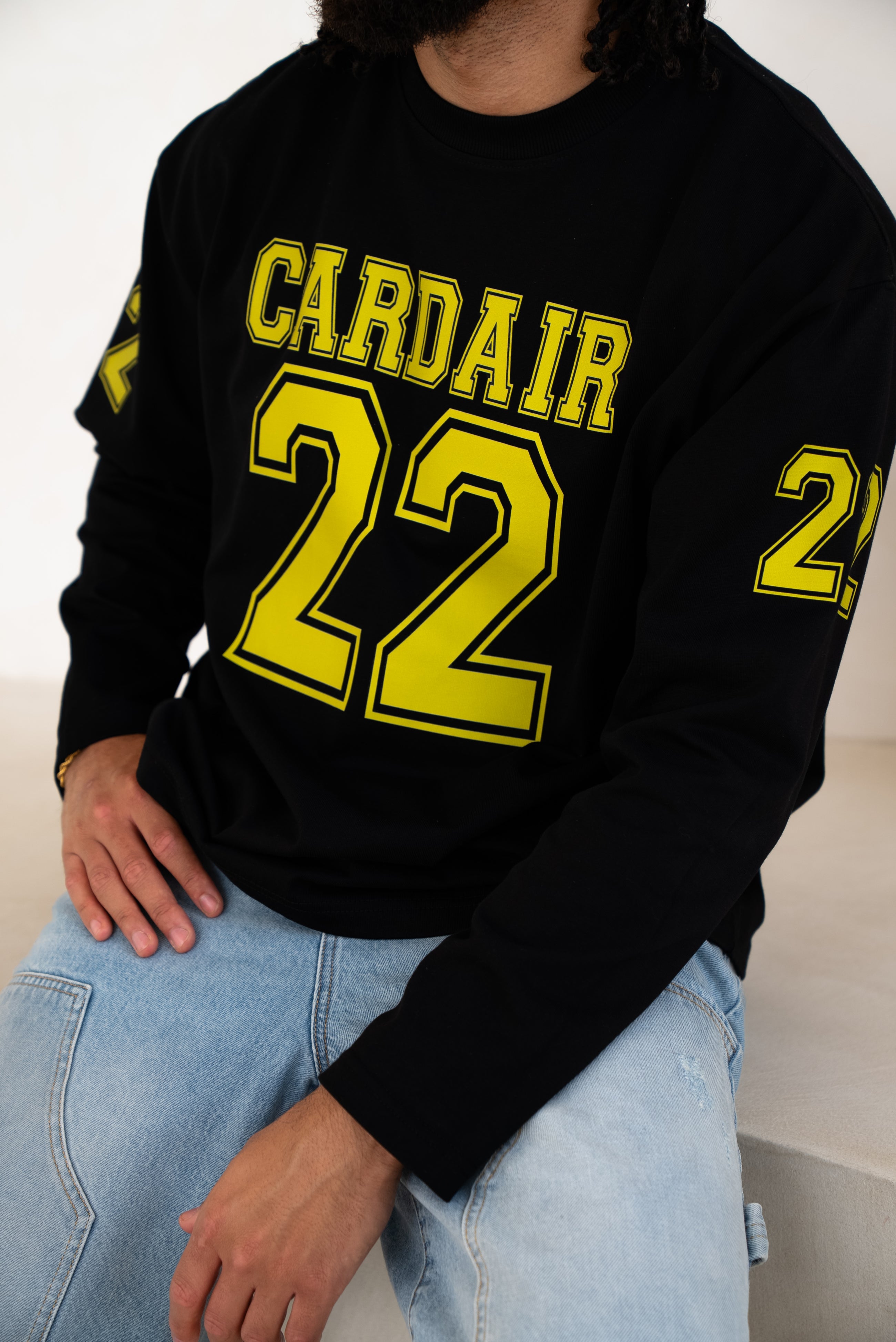 Varsity Long Sleeve T Shirt - Black