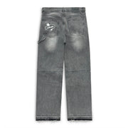Split Hem Carpenter Jeans - Charcoal