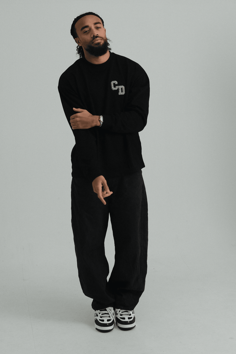 CD Logo Long Sleeve T shirt - Black