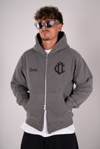 CD Emblem Zip Hoodie - Charcoal