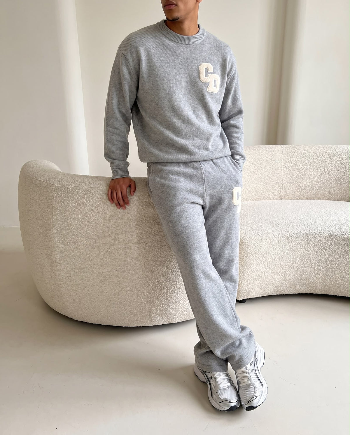 CD Logo Knit Sweater - Grey