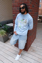 Y2K Long Sleeve T Shirt - Sky Blue