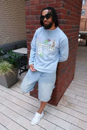 Y2K Long Sleeve T Shirt - Sky Blue