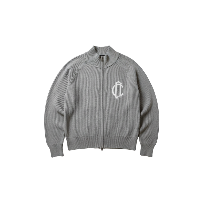 CD Emblem Knit Track Top - Grey
