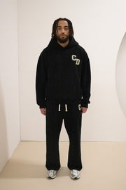 CD Logo Embroidered Hoodie - Black