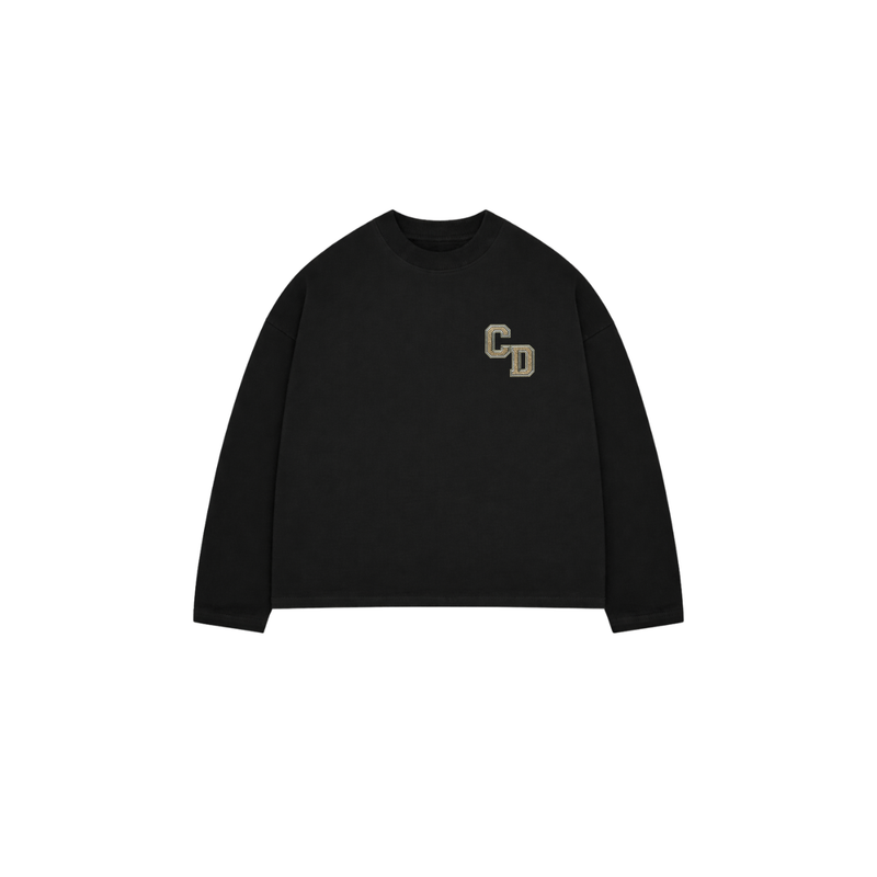 CD Logo Long Sleeve T shirt - Black