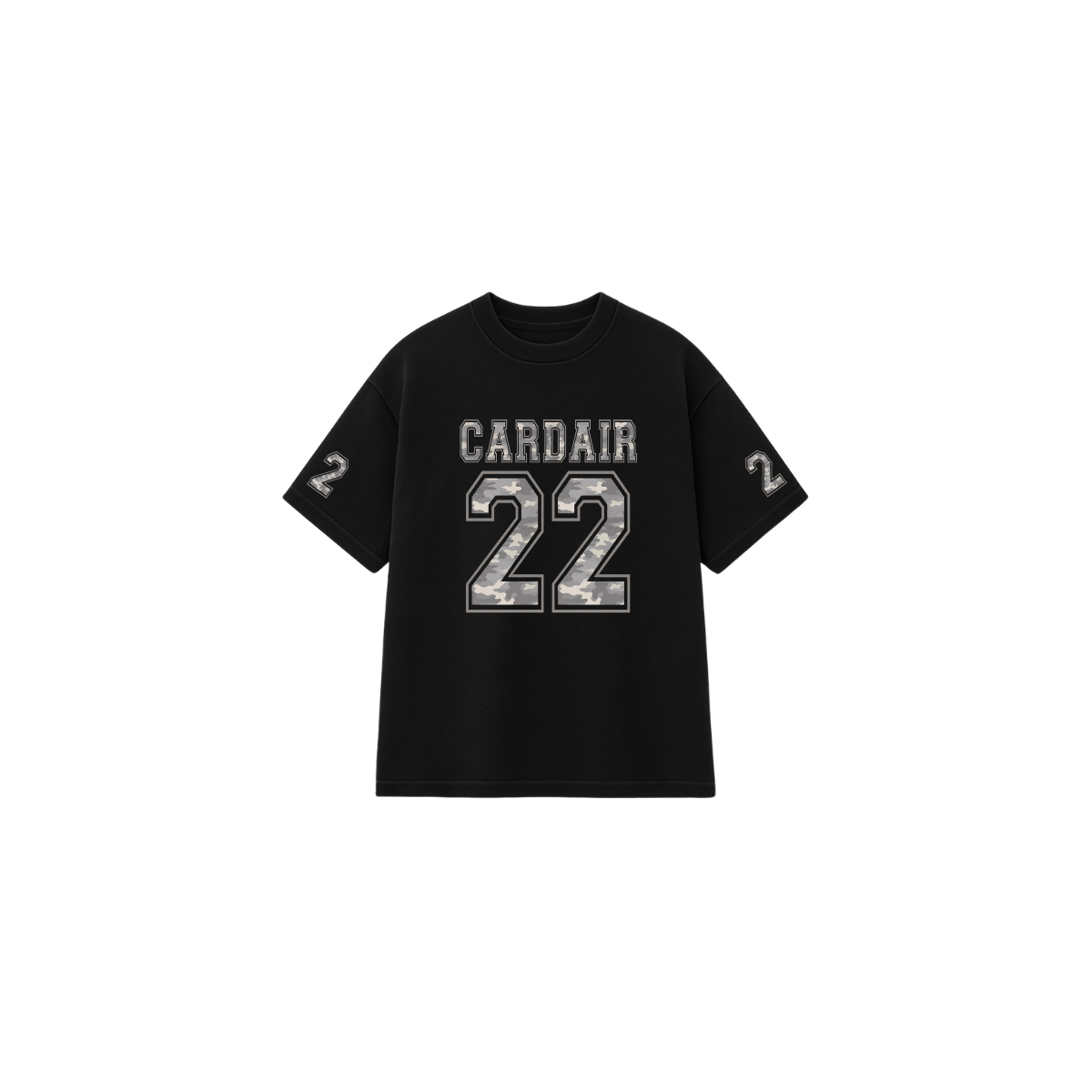 Camo Varsity T Shirt - Black