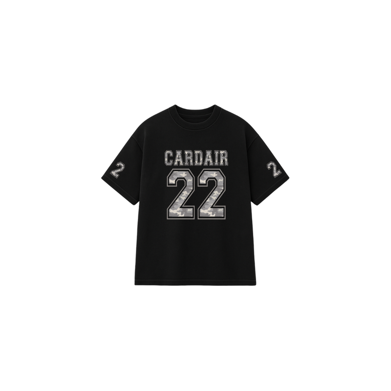 Camo Varsity T Shirt - Black