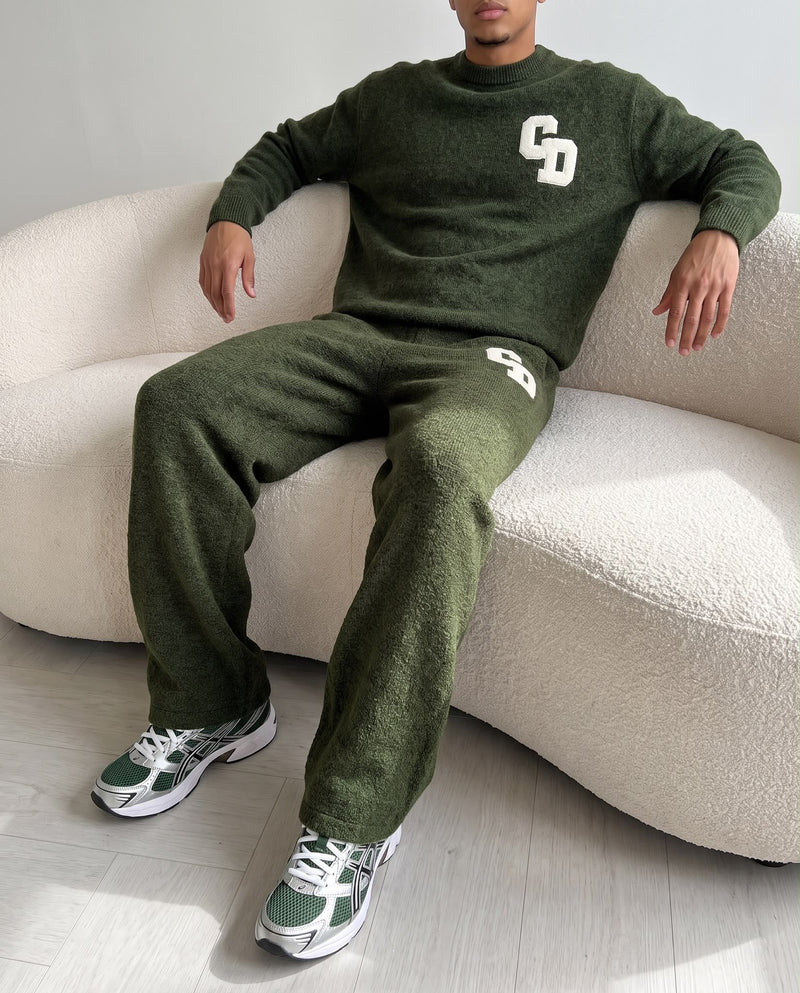 CD Logo Knit Joggers - Olive