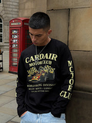 Motor Club Long Sleeve T Shirt - Black