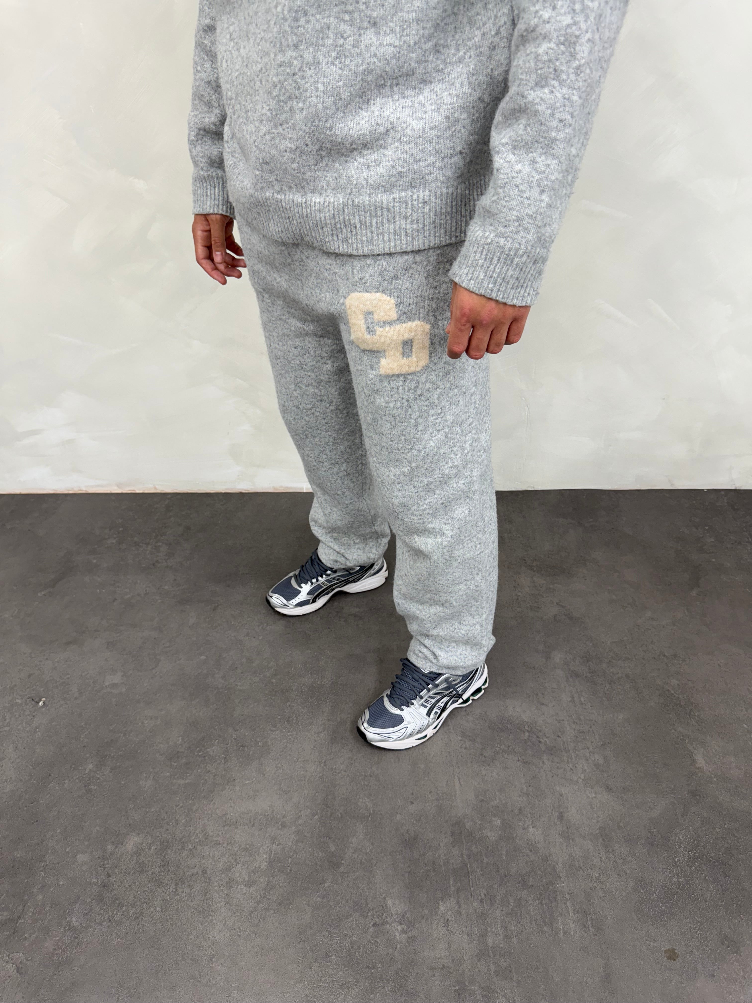 CD Logo Knit Joggers - Grey