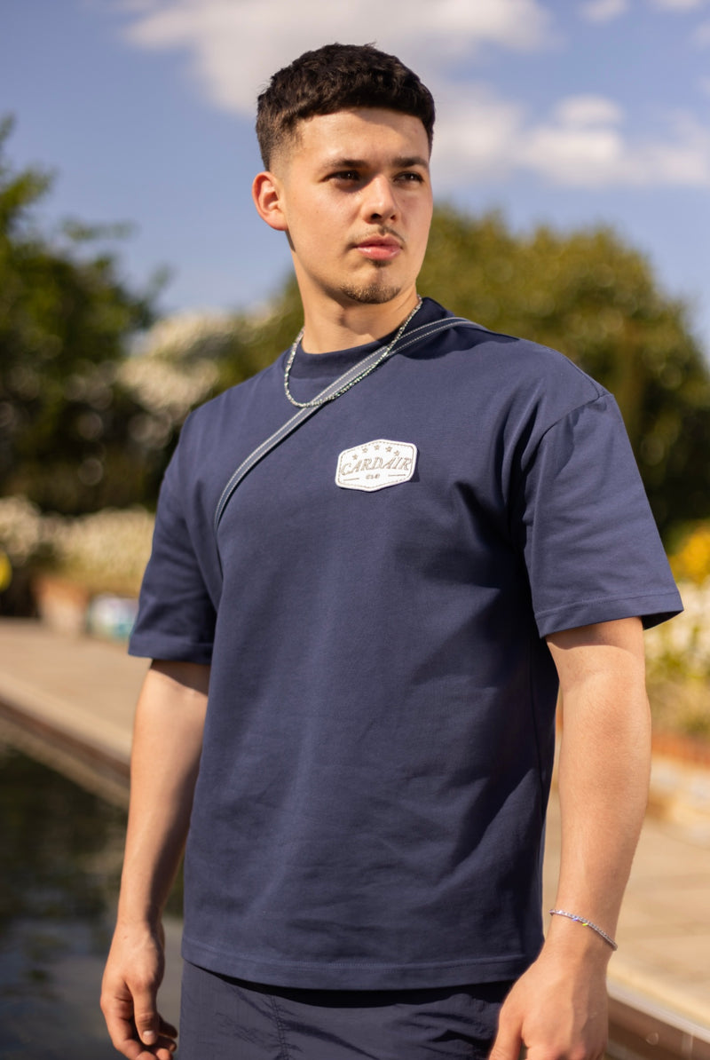 Embroidered Patch T Shirt - Navy
