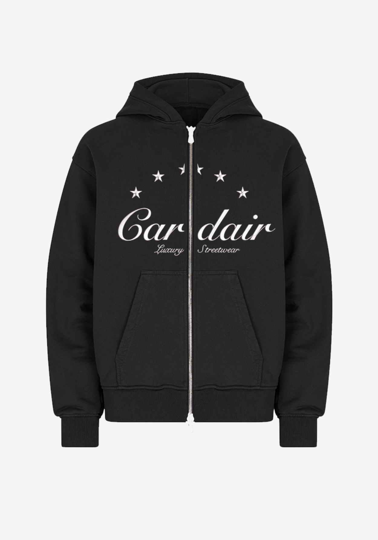 Embroidered Star Hoodie - Black