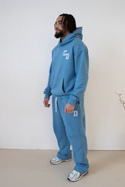 CD Logo Embroidered Hoodie - Sky Blue