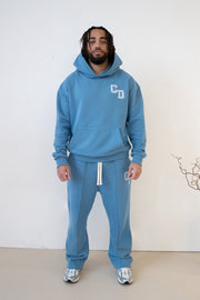 CD Logo Embroidered Hoodie - Sky Blue