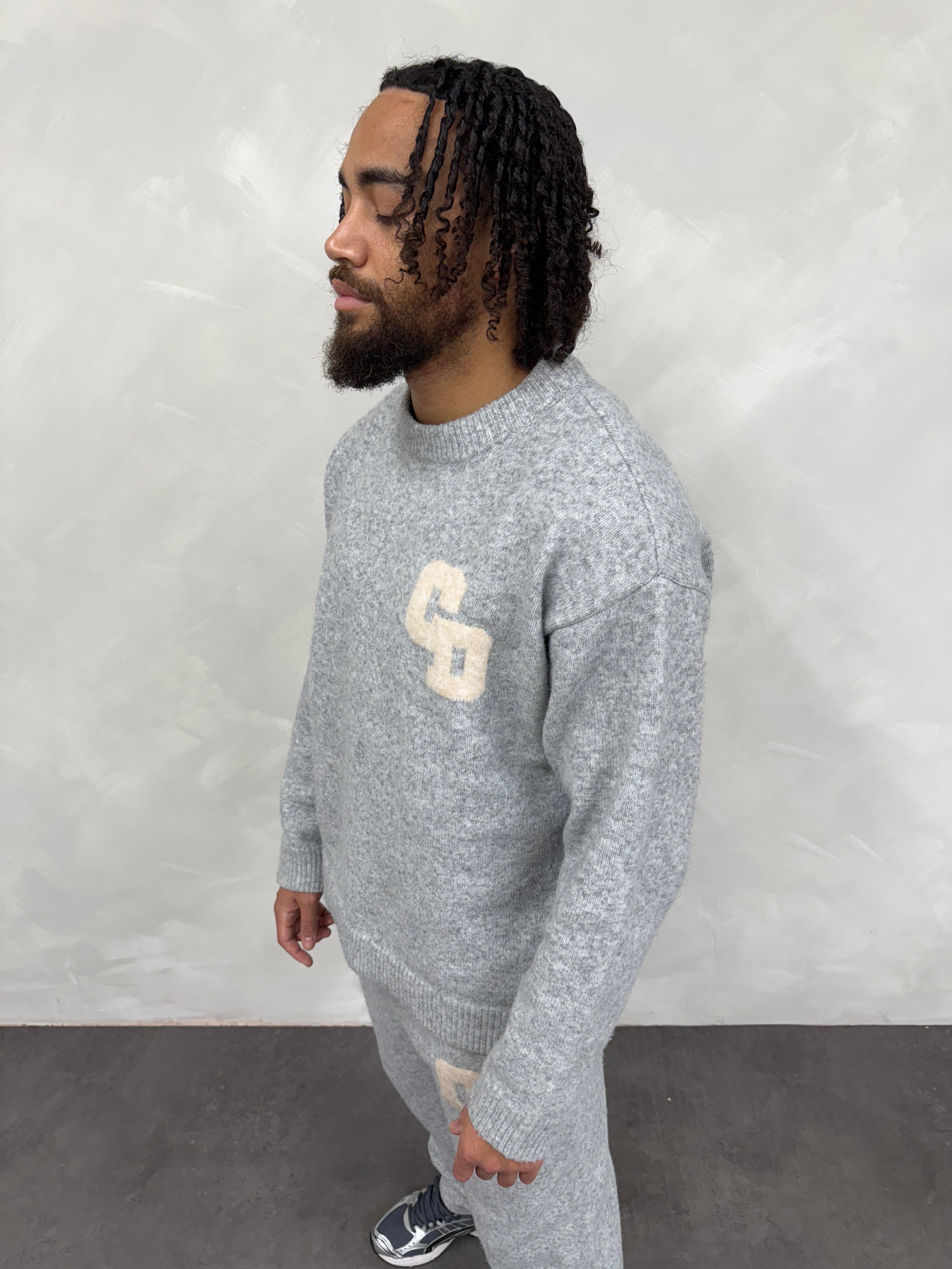 CD Logo Knit Sweater - Grey