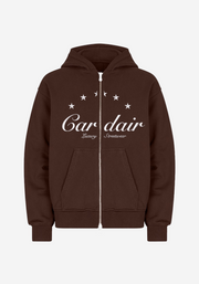 Embroidered Star Hoodie - Brown