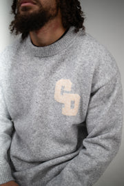 CD Logo Knit Sweater - Grey