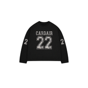 Camo Varsity Long Sleeve T Shirt - Black
