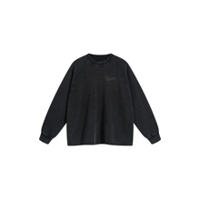 Long Sleeve Waffle T Shirt - Faded Black