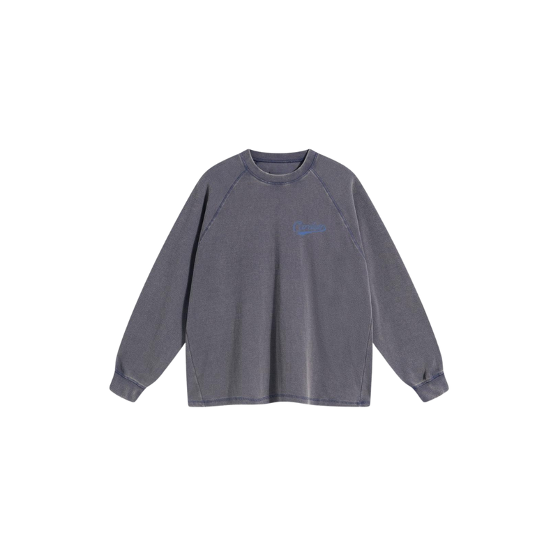 Long Sleeve Waffle T Shirt - Faded Grey