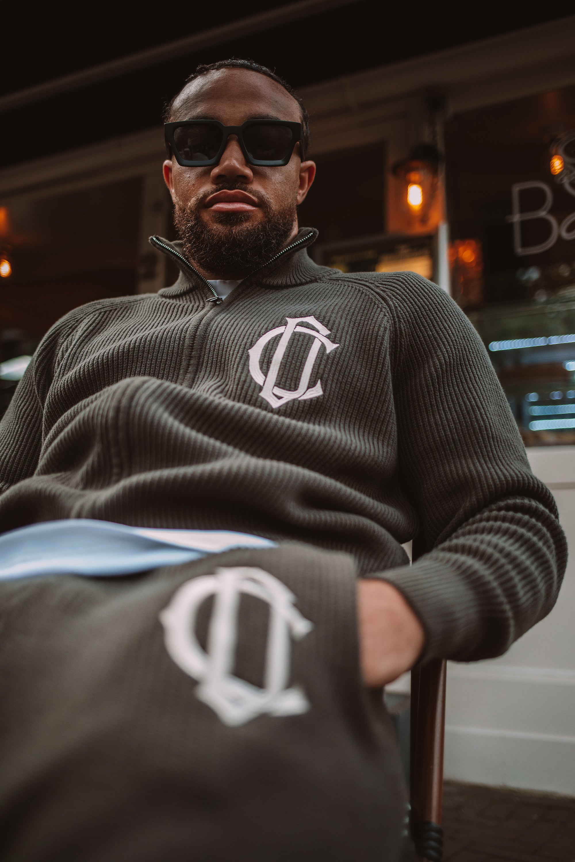 CD Emblem Knit Track Top - Olive