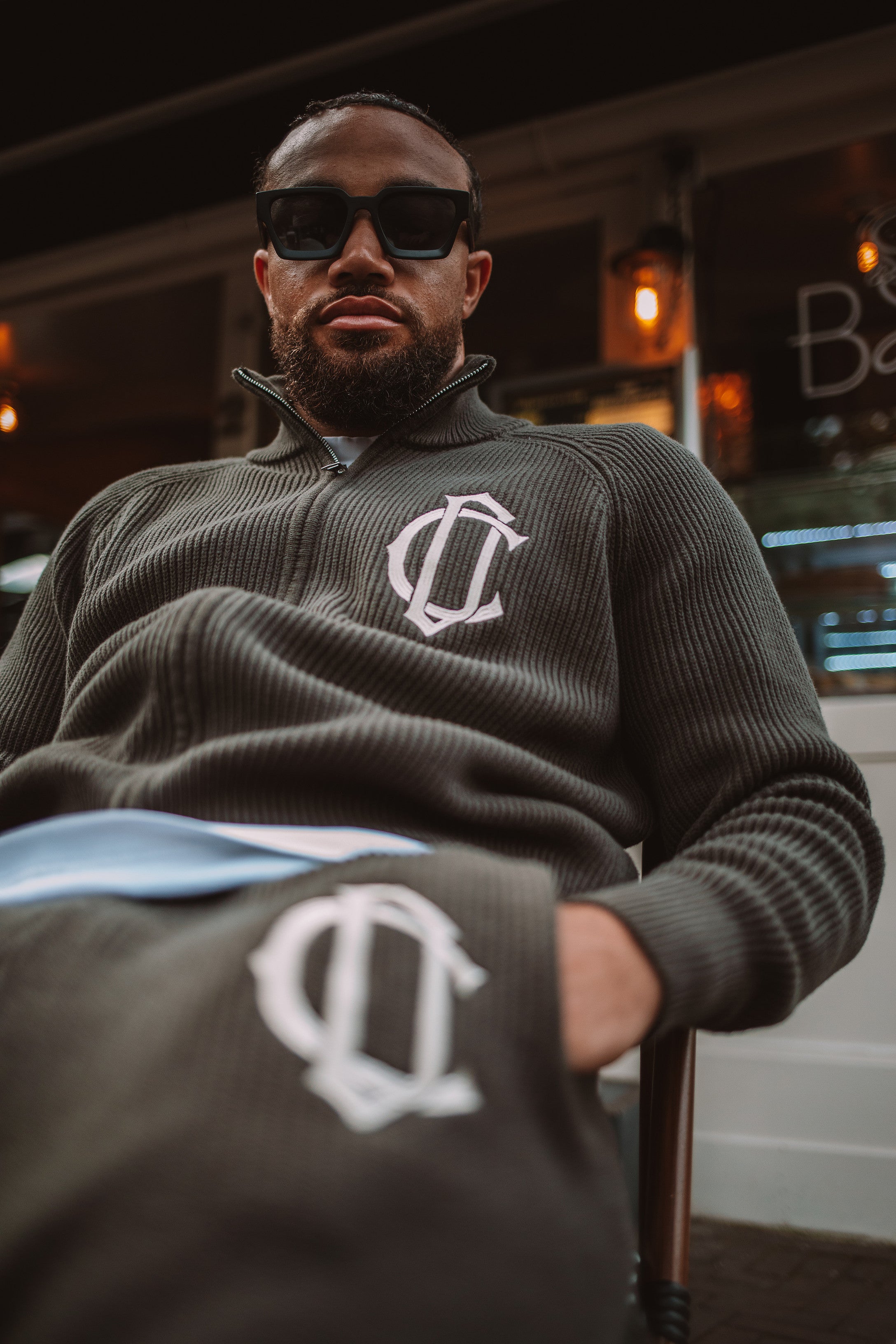 CD Emblem Knit Track Top - Olive