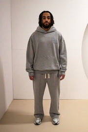 CD Logo Embroidered Hoodie - Grey Marl