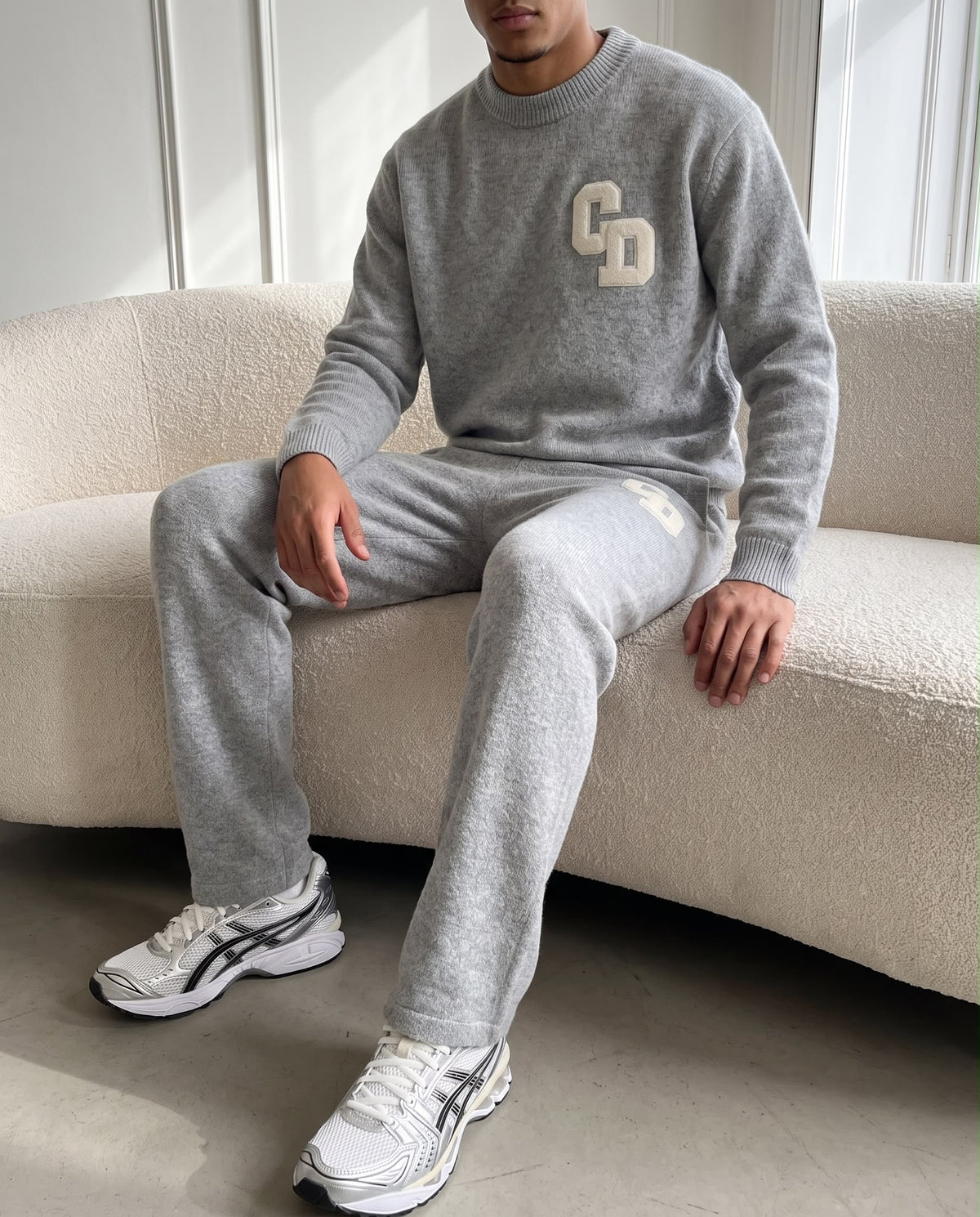 CD Logo Knit Joggers - Grey