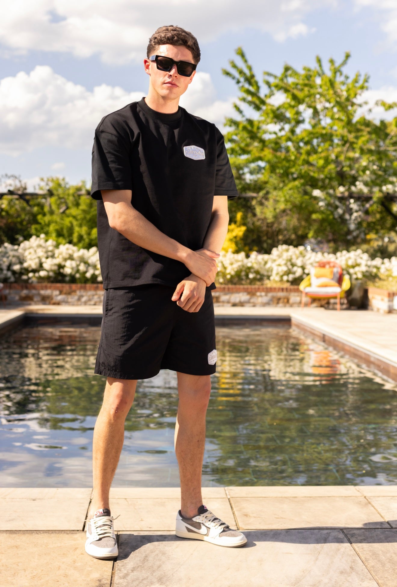 Embroidered Patch T Shirt - Black