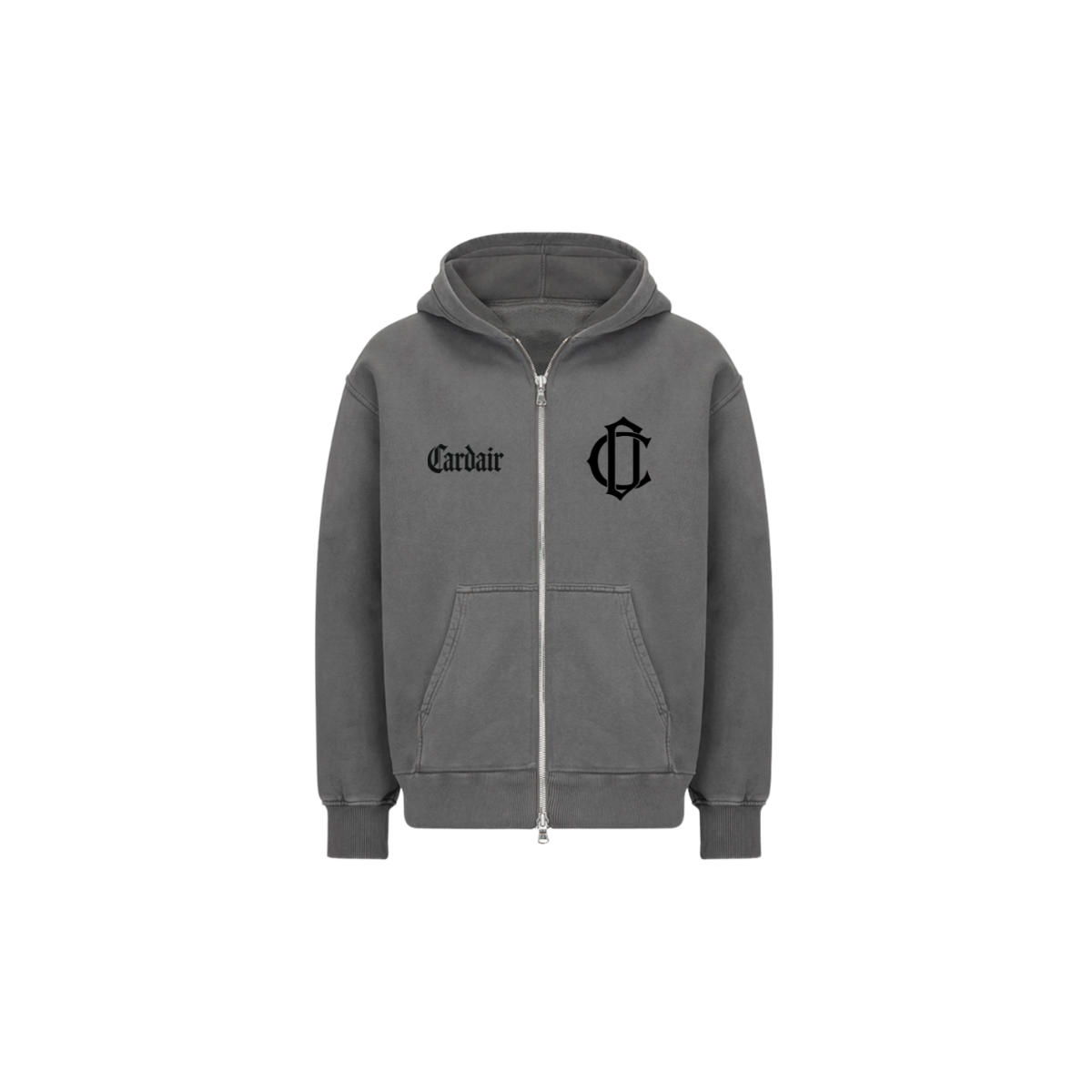 CD Emblem Zip Hoodie - Charcoal