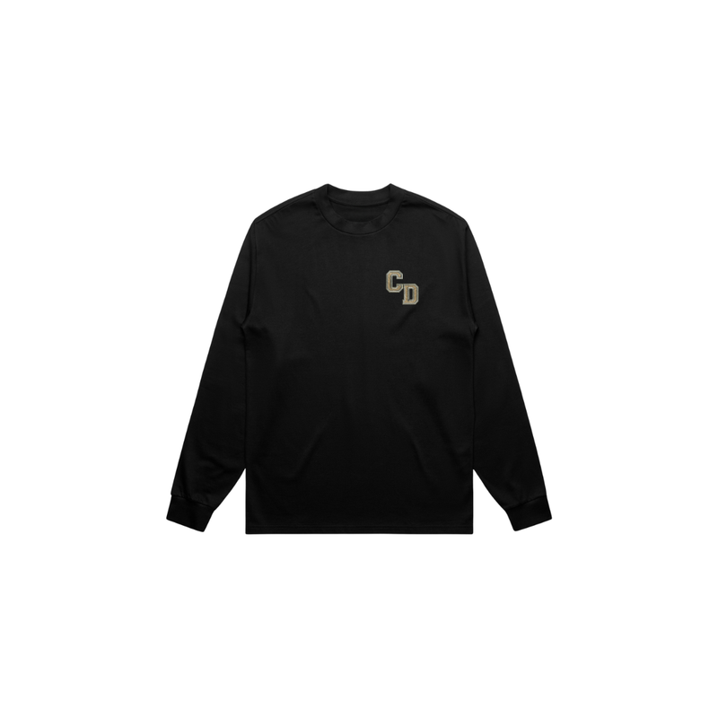 CD Logo Long Sleeve T shirt - Black