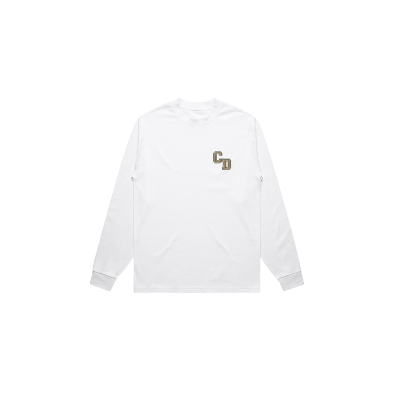 CD Logo Long Sleeve T shirt - White