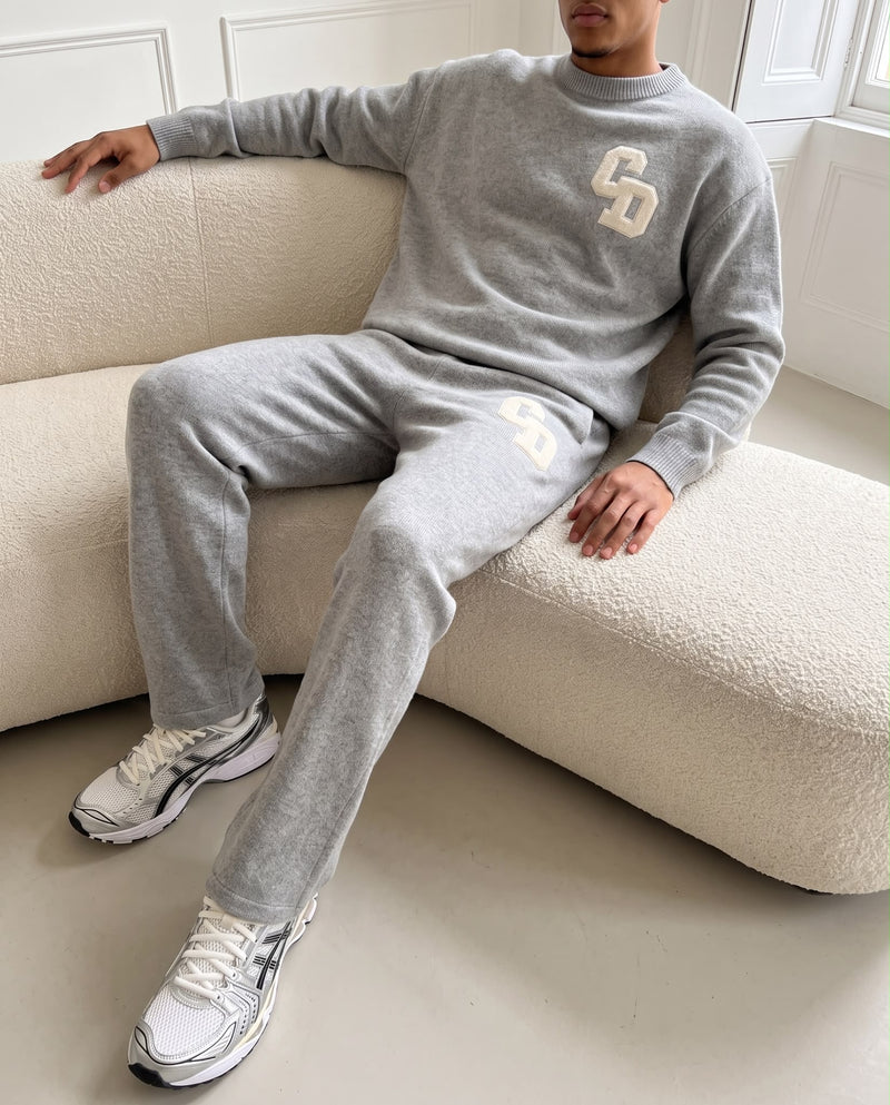 CD Logo Knit Joggers - Grey