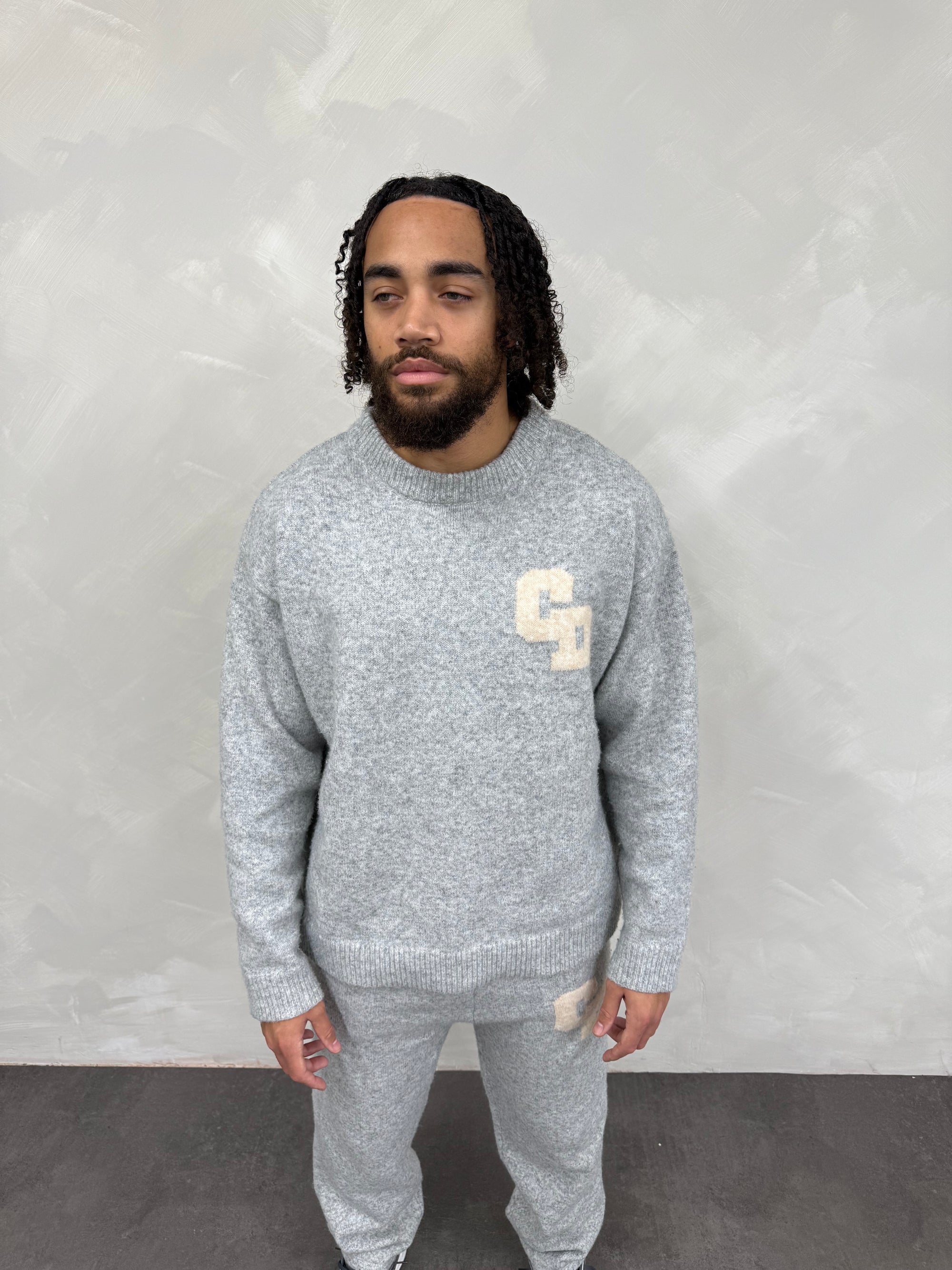 CD Logo Knit Sweater - Grey