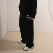 CD Logo Embroidered Sweatpants - Black