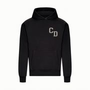 CD Logo Embroidered Hoodie - Black