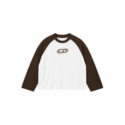 Studio Long Sleeve T Shirt - White/Brown