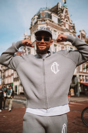 CD Emblem Knit Track Top - Grey