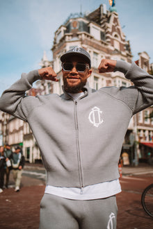 CD Emblem Knit Track Top - Grey