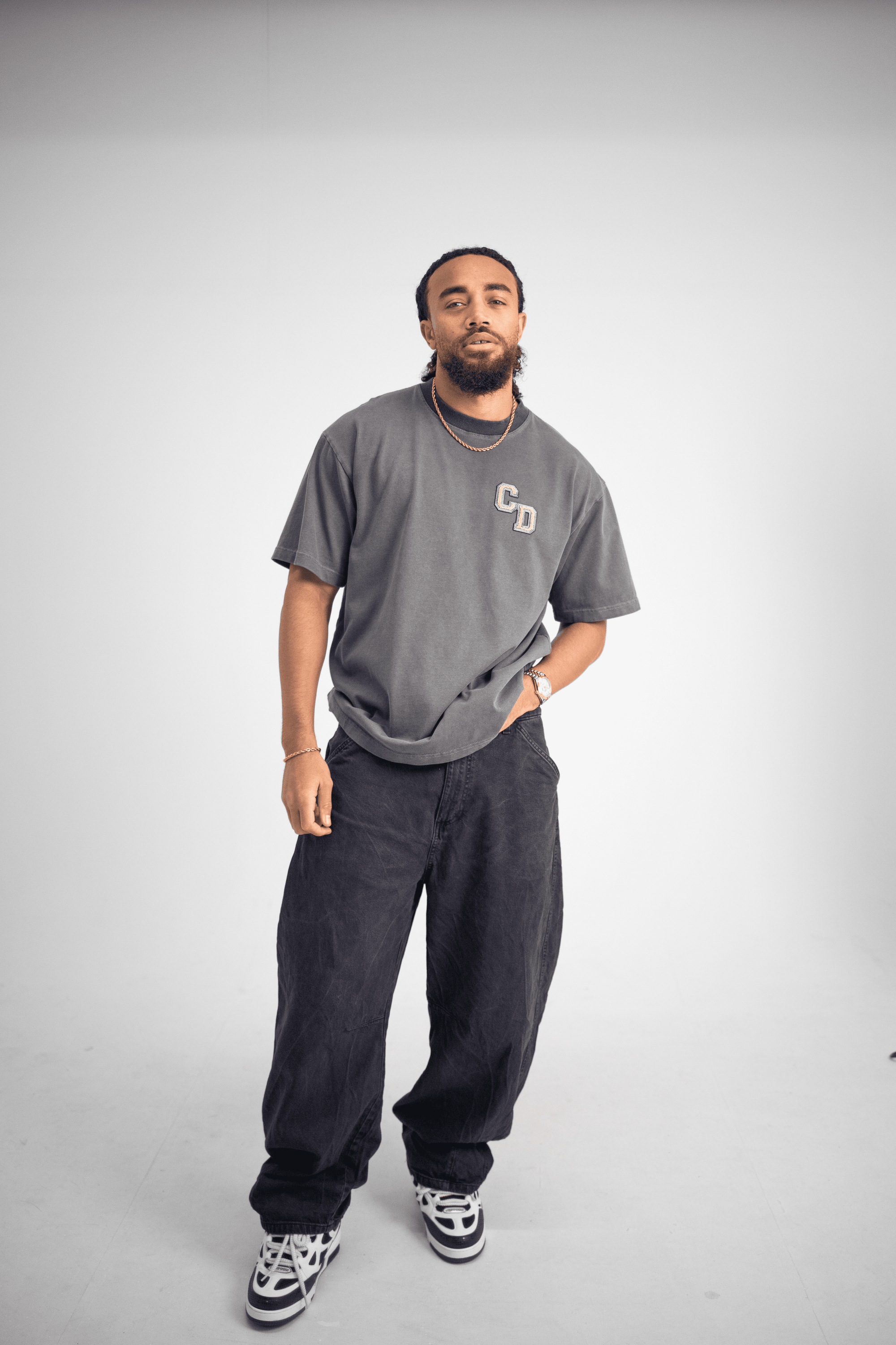 CD logo T shirt - Washed Charcoal