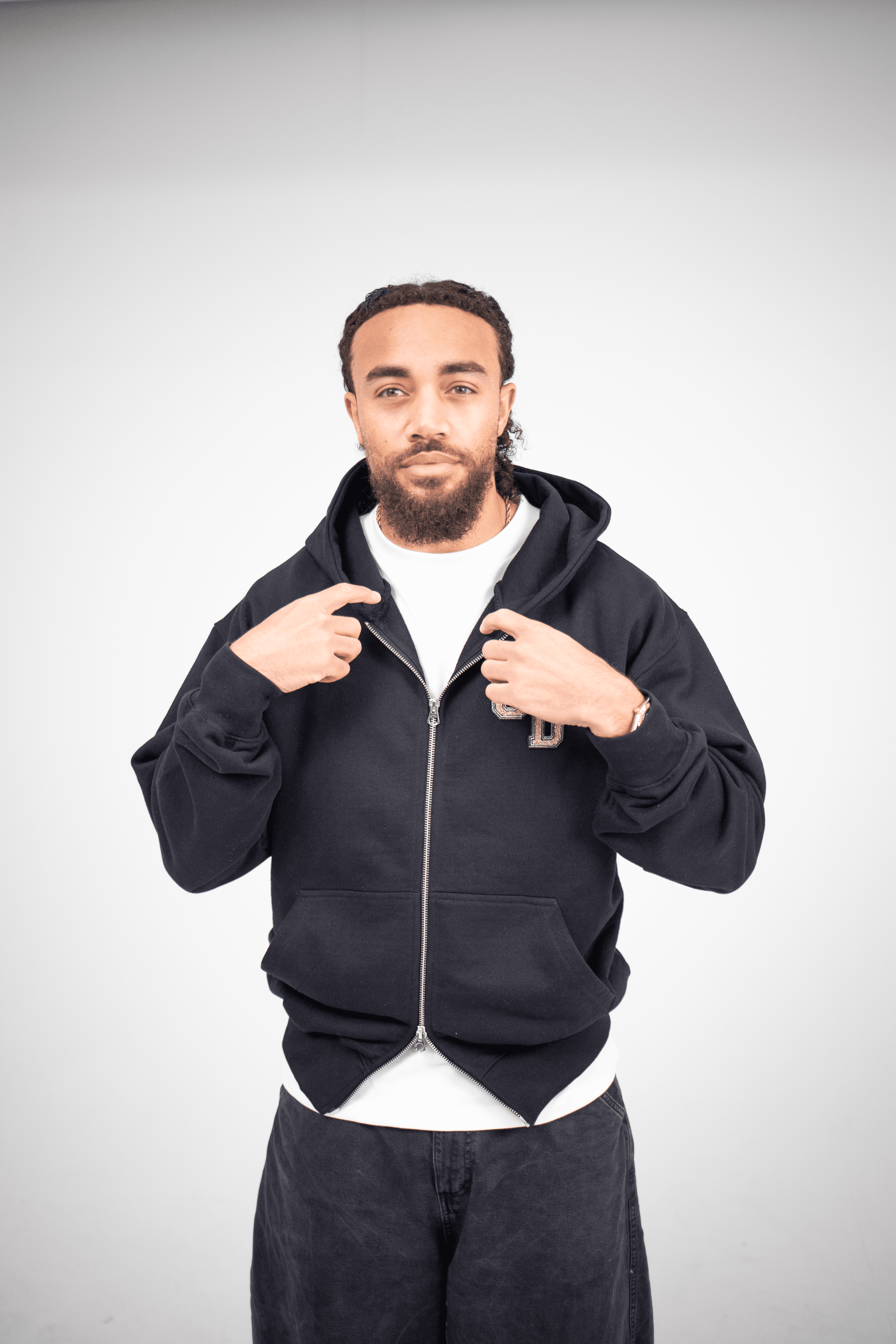 CD Logo Zip Hoodie - Black